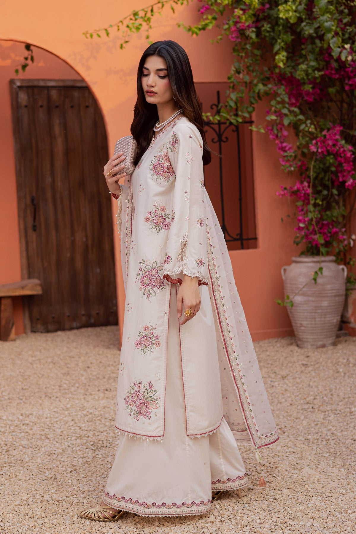 Pearl Elora 3Pc - Festive Embroidered Lawn