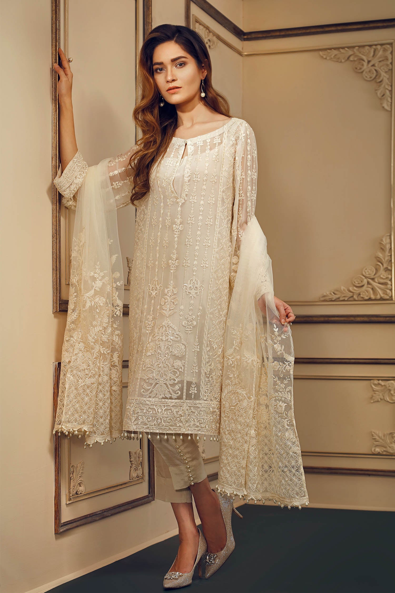 EMBROIDERED CHIFFON CH03-09 STITCHED