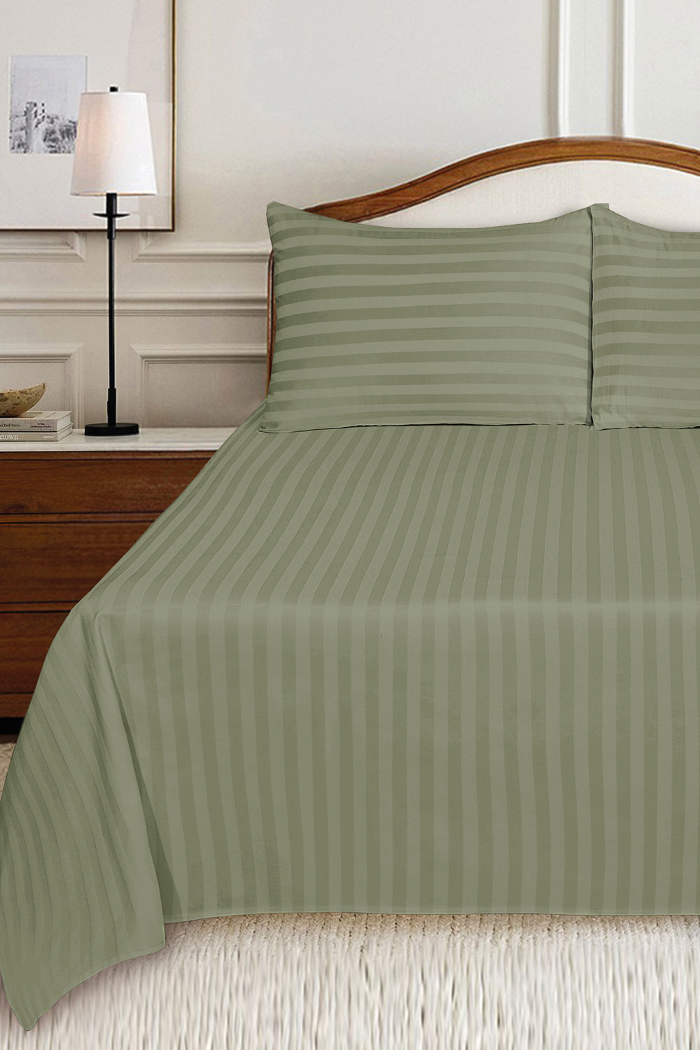 Pesto Luxury Stripe Bed Sheet Set