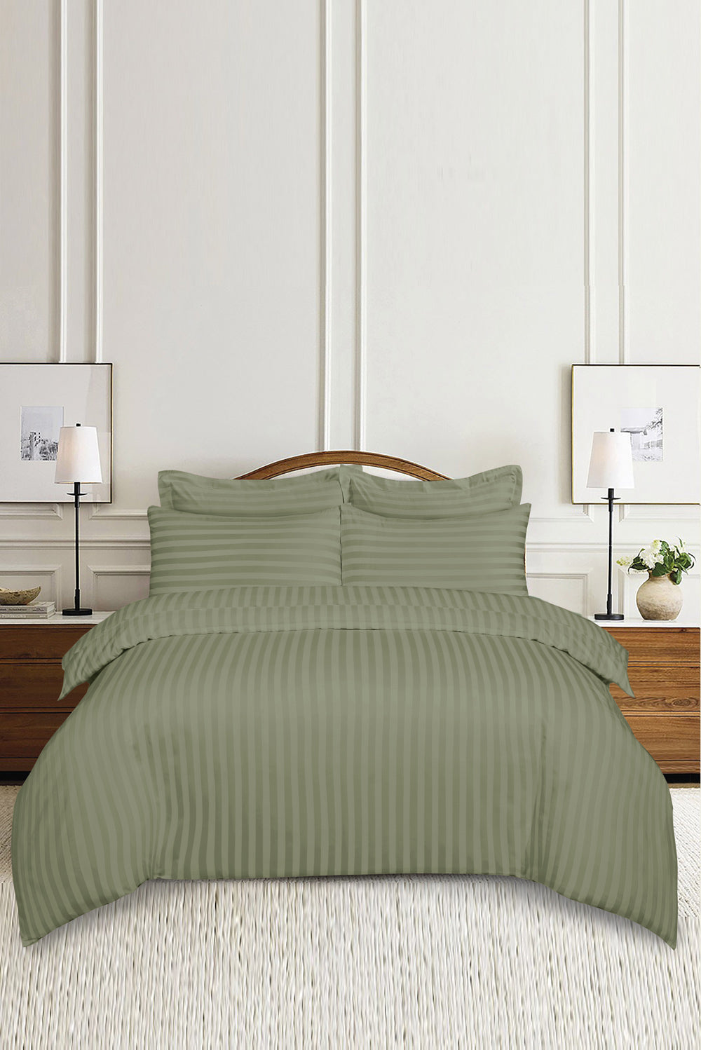 Pesto Luxury Stripe Quilt Cover Set