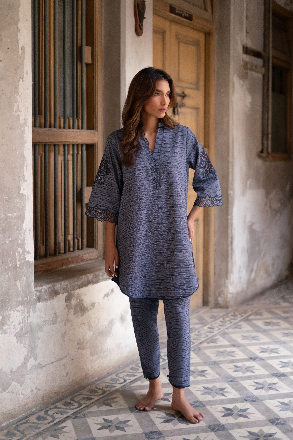 Pigeon Blue Matching Set