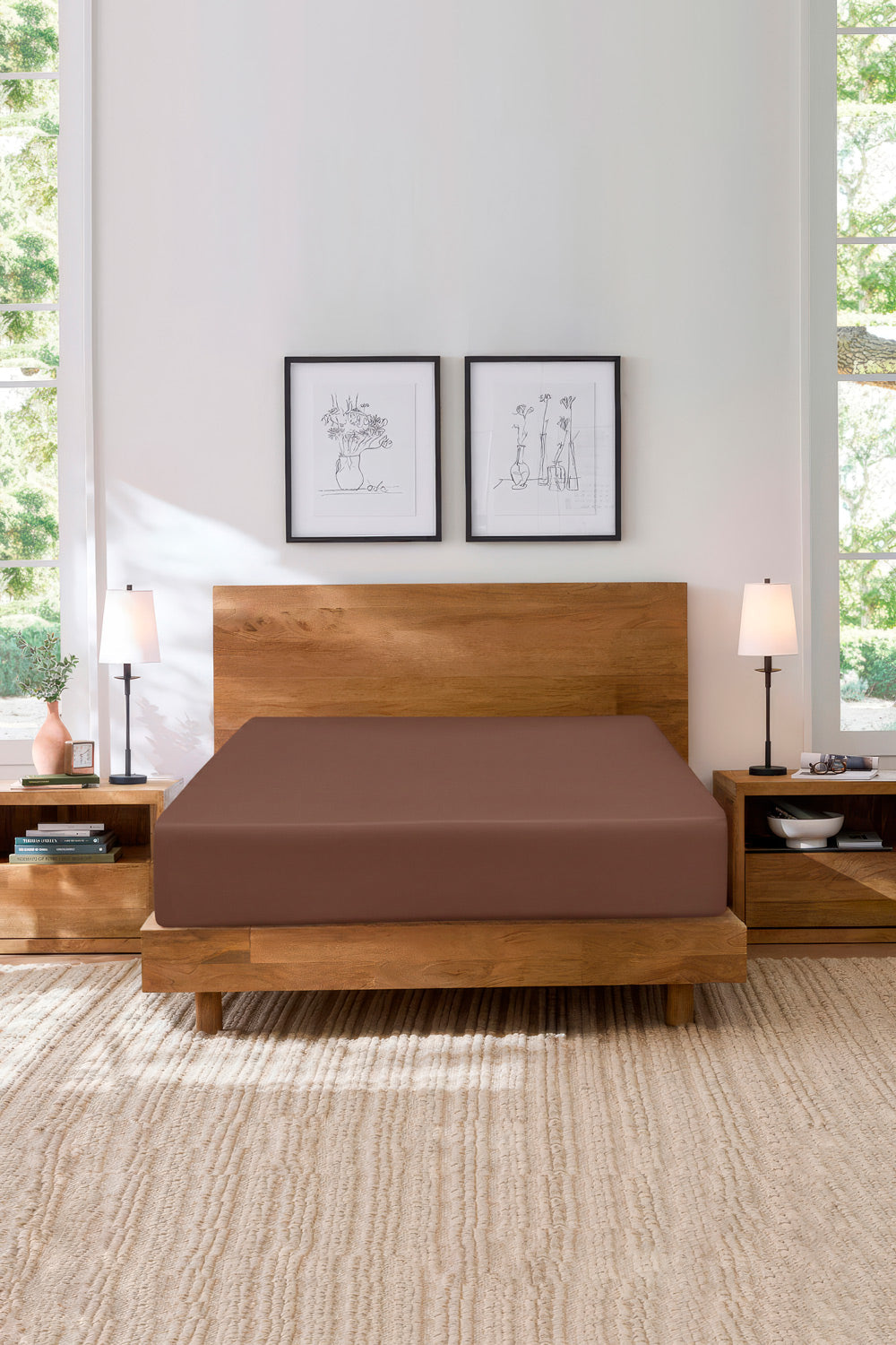 Pine Cone Water Repellent Jersey Fitted Sheet