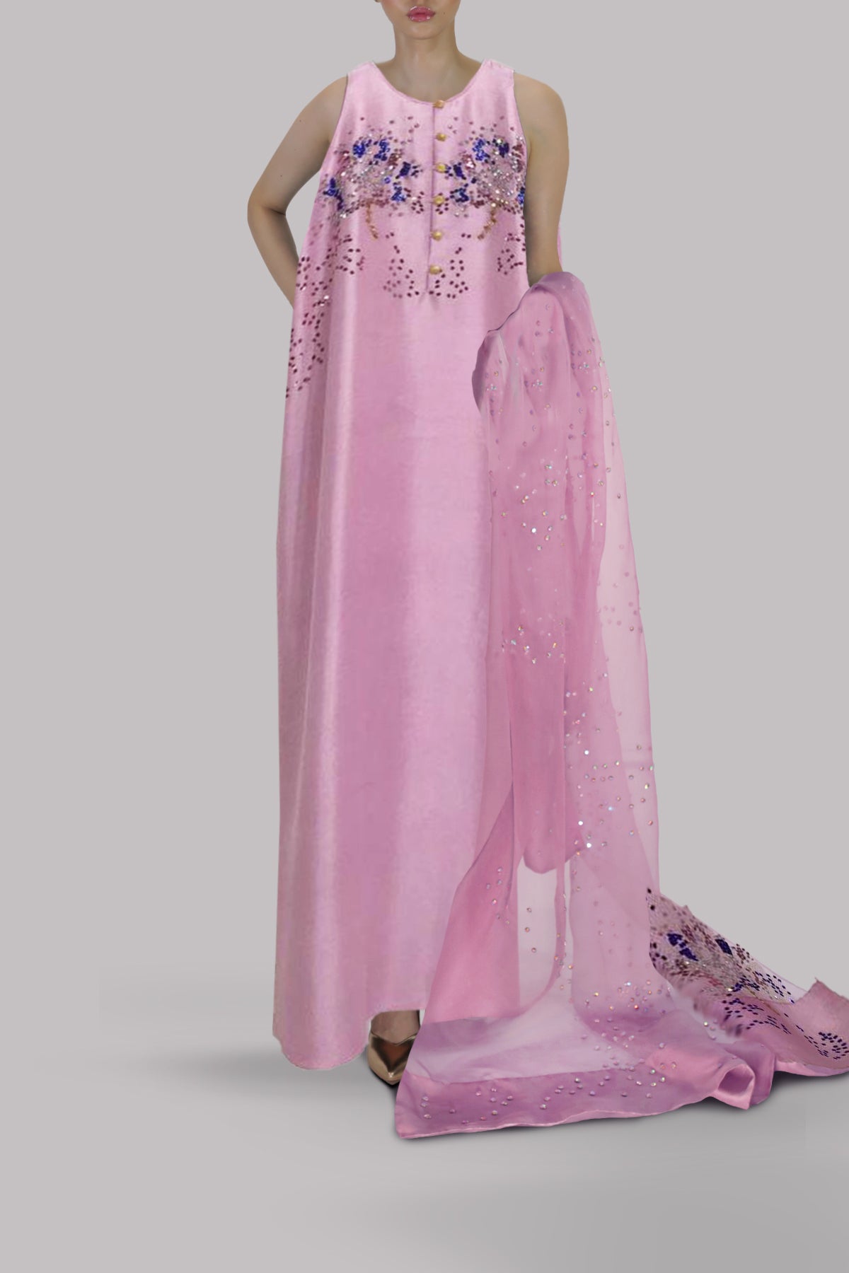 Pirouette Pink Embellished Maxi Set