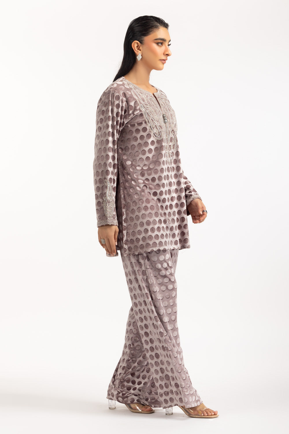 Polka Dots Velvet Co-Ord Set