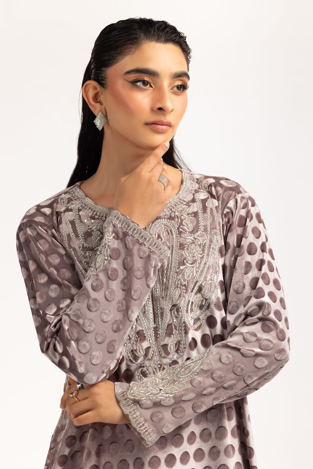 Polka Dots Velvet Co-Ord Set