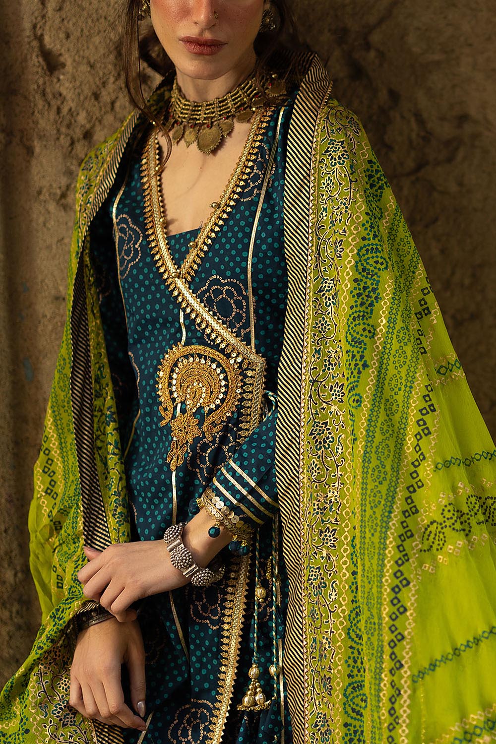Embroidered Zari Khaddar Shirt