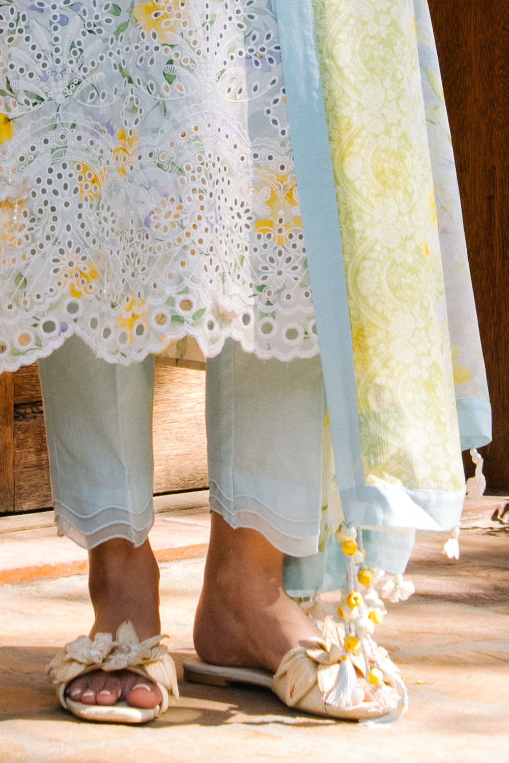 3 Piece Embroidered Printed Lawn Suit With Printed Chiffon Dupatta