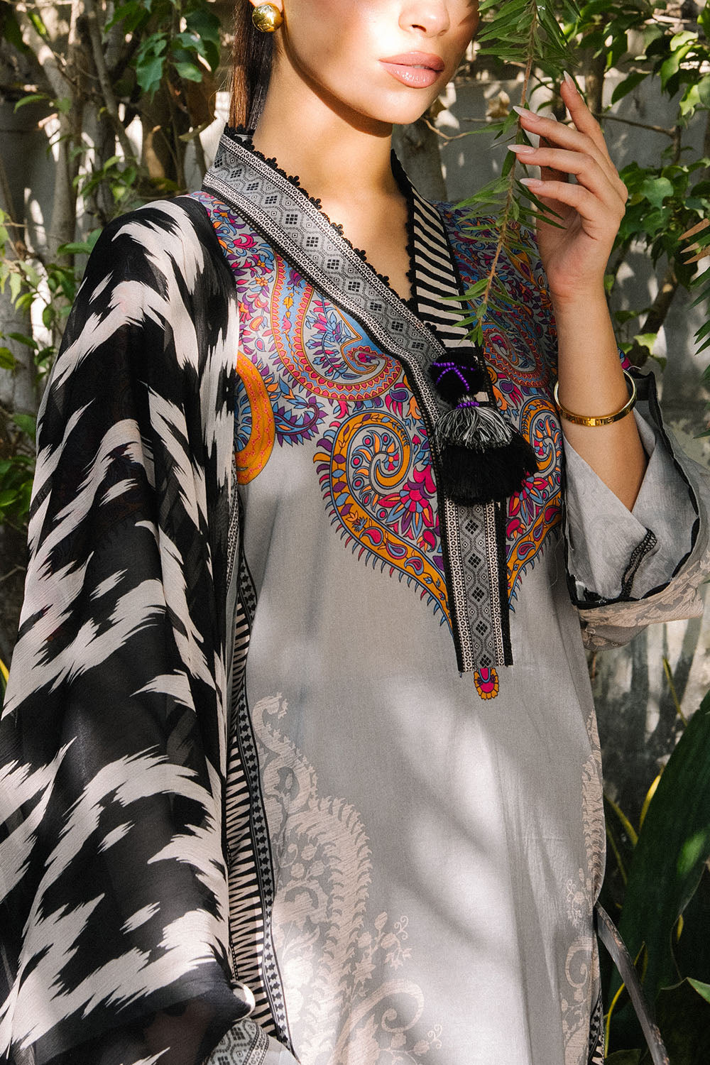 3 Piece Printed Lawn Suit With Printed Chiffon Dupatta