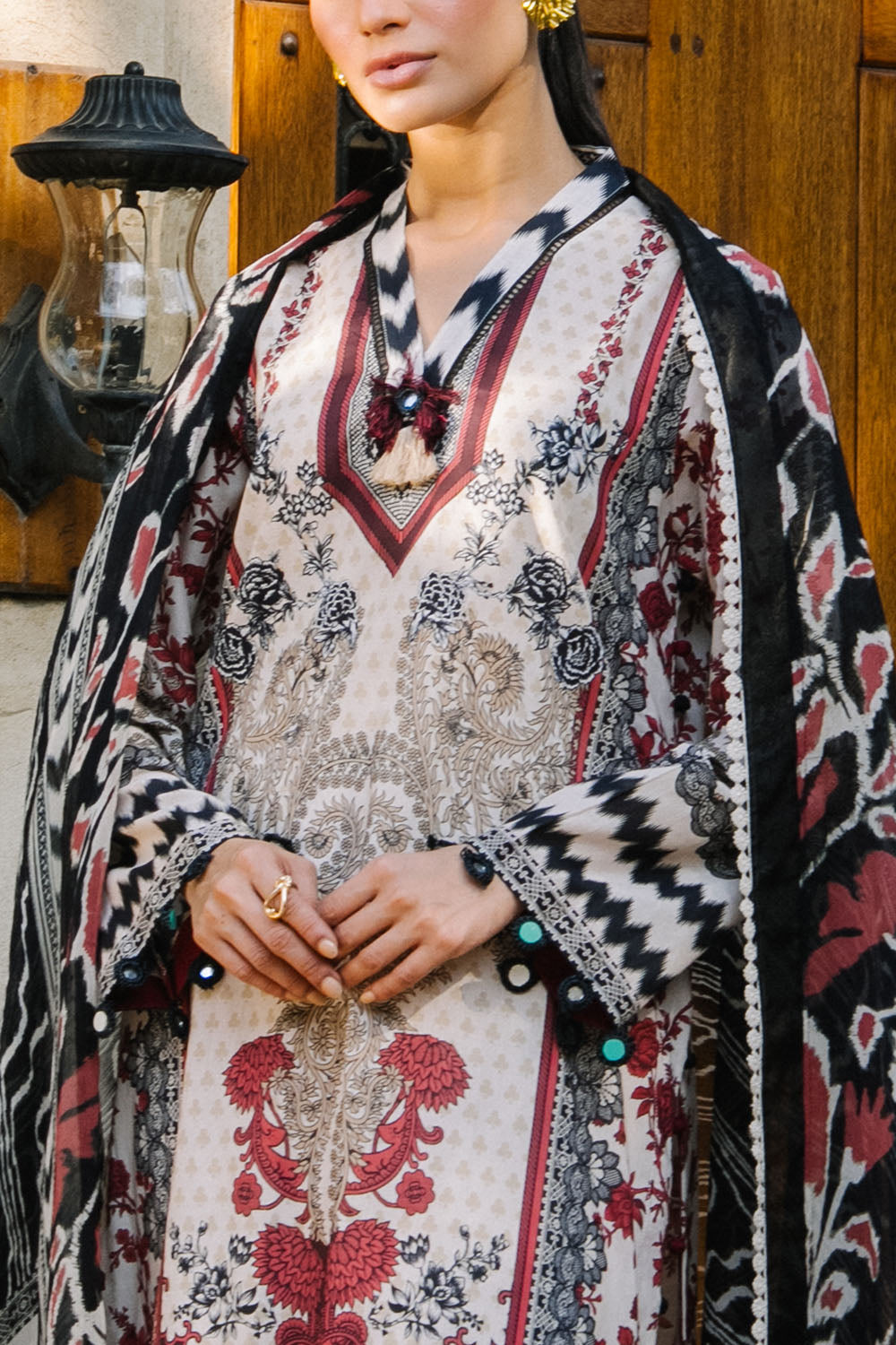 3 Piece Printed Lawn Suit with Printed Chiffon Dupatta