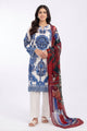 3 Piece Printed Lawn Suit With Chiffon Dupatta