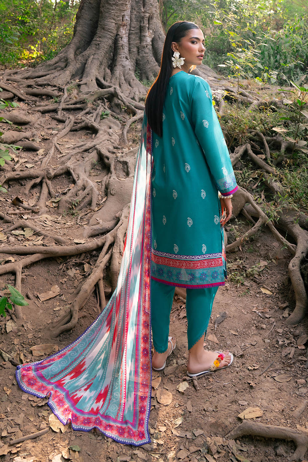 3 Piece Printed Lawn Suit with Chiffon Dupatta SD-52211