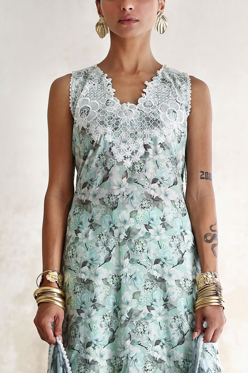 3 Piece Printed Lawn Suit with Printed Chiffon Dupatta and Embroidered Details