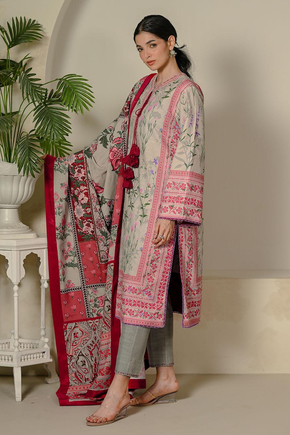 3 Piece Printed Corduroy Suit