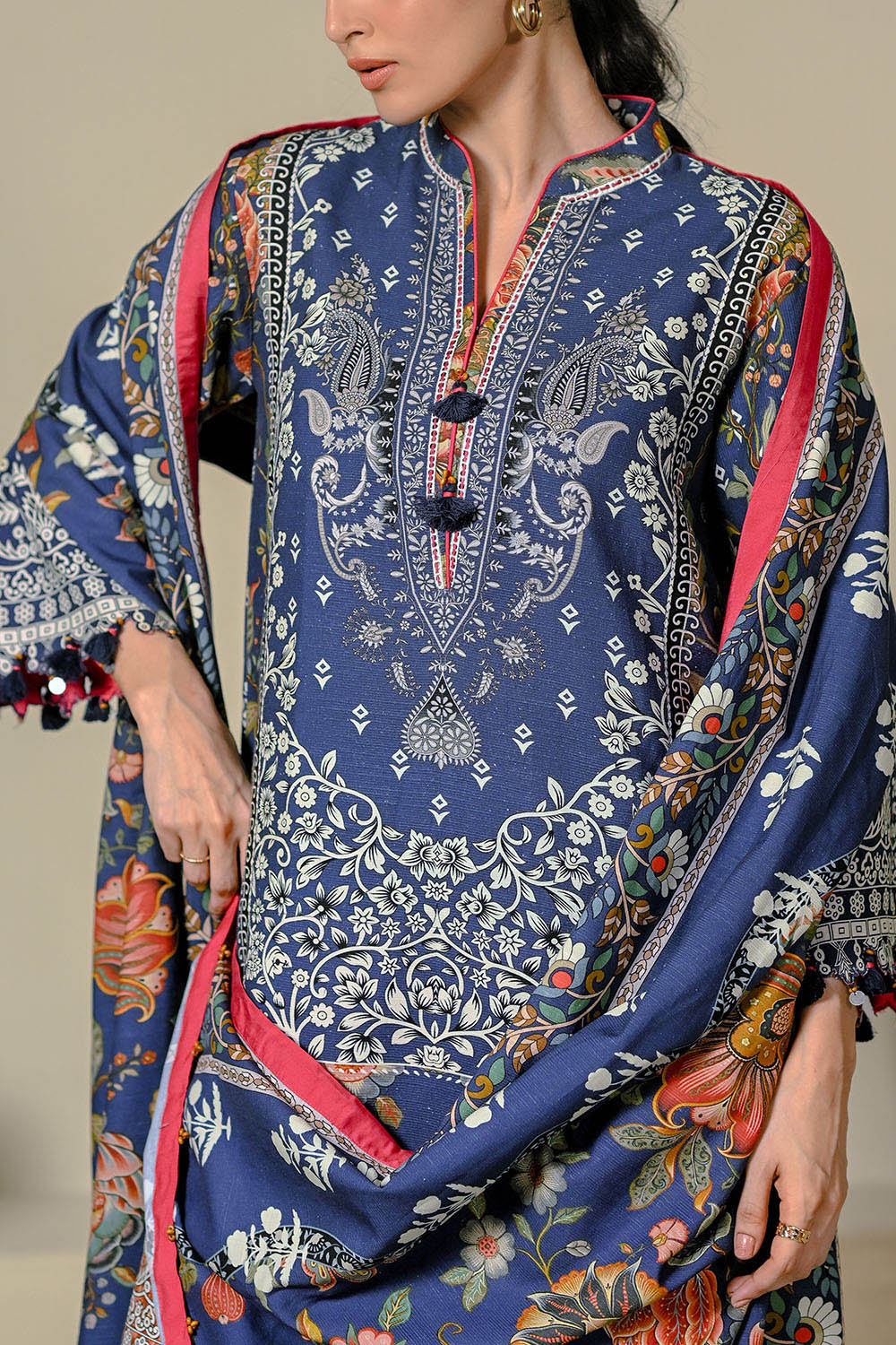 3 Piece Printed Corduroy Suit