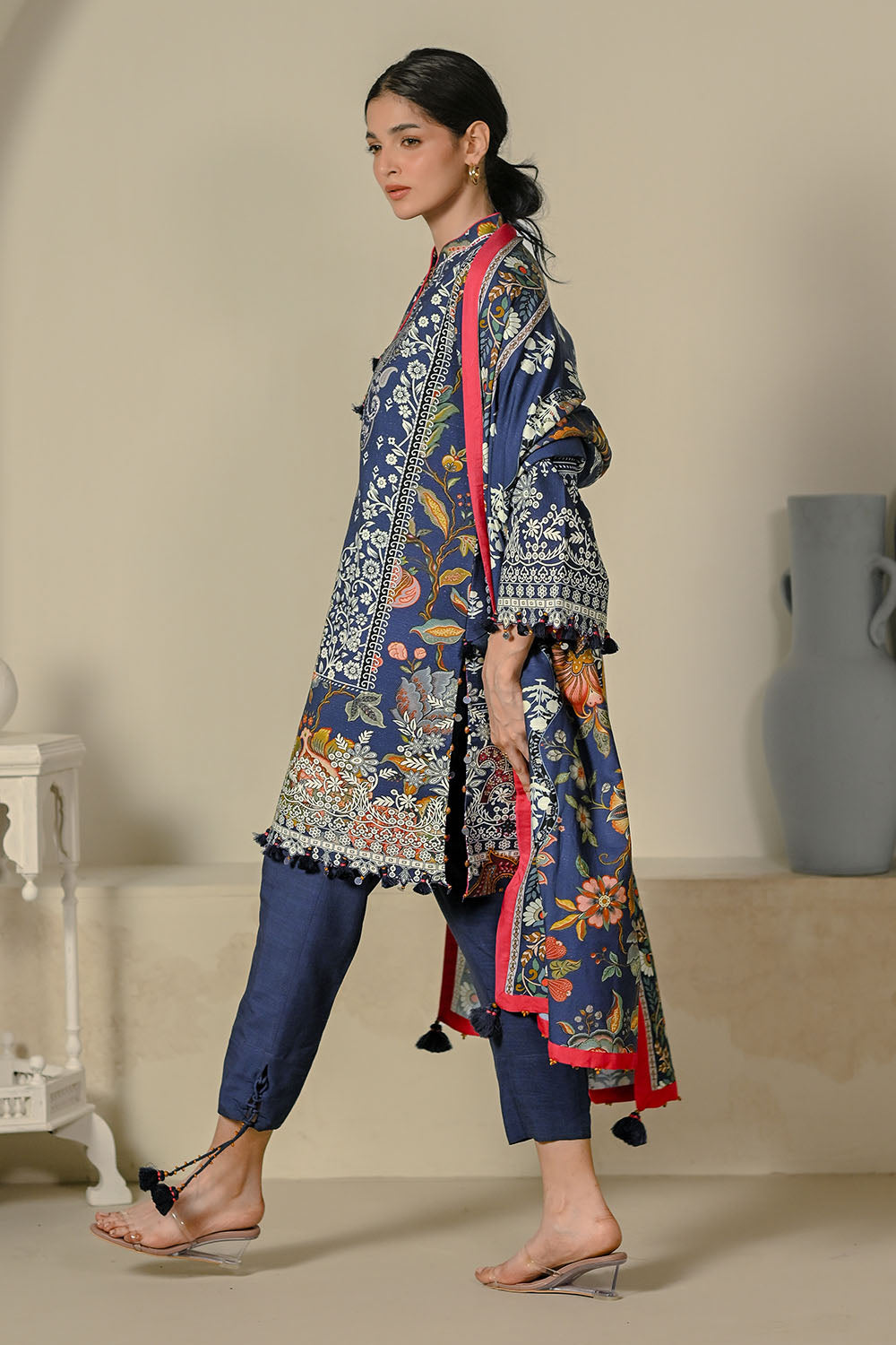 3 Piece Printed Corduroy Suit