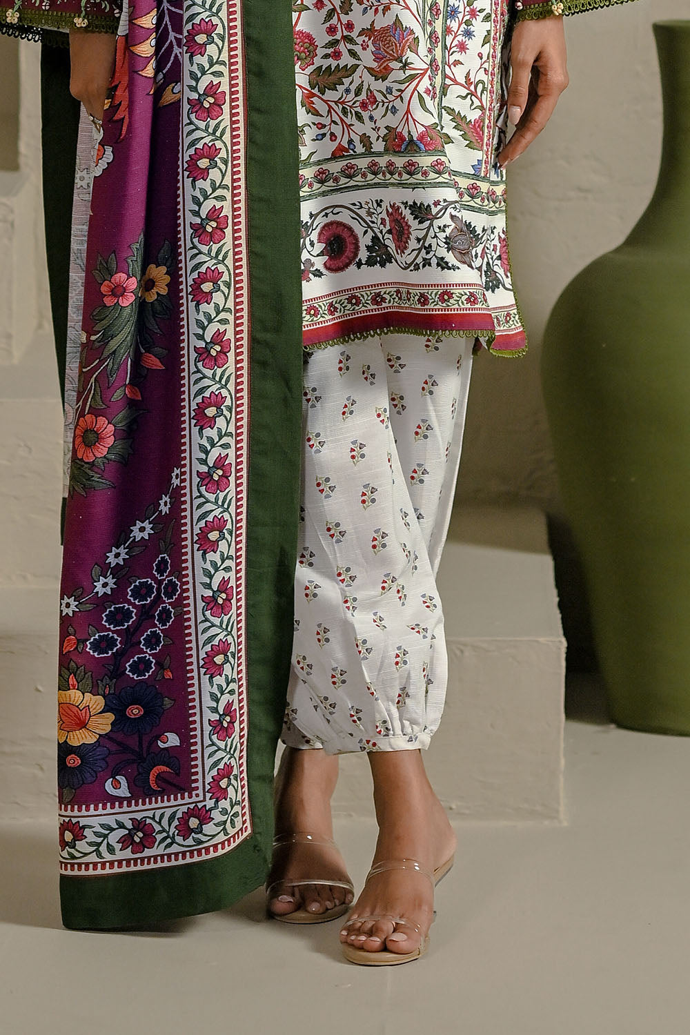 3 Piece Printed Corduroy Suit
