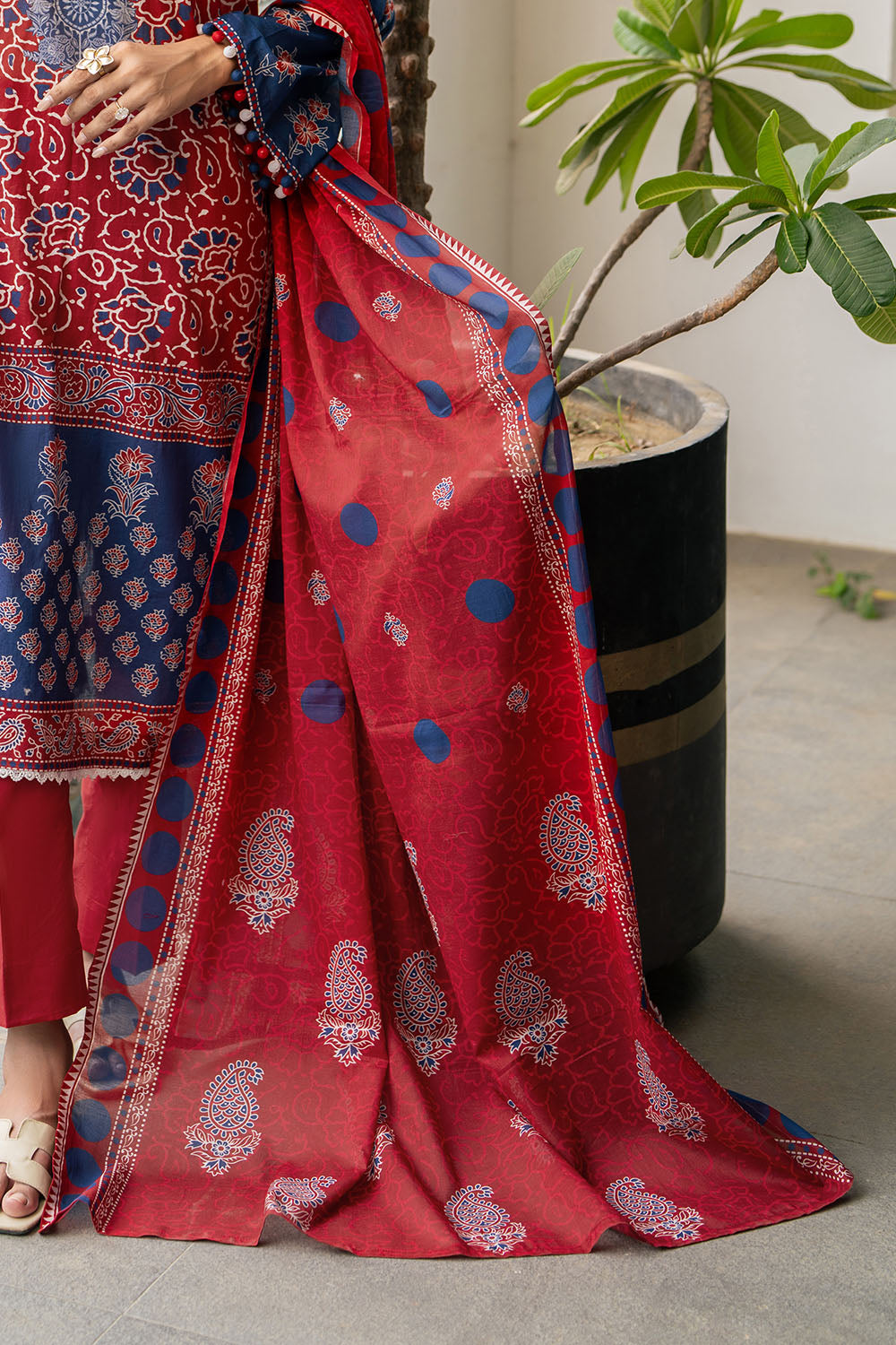 3 Piece Printed Cotton Suit