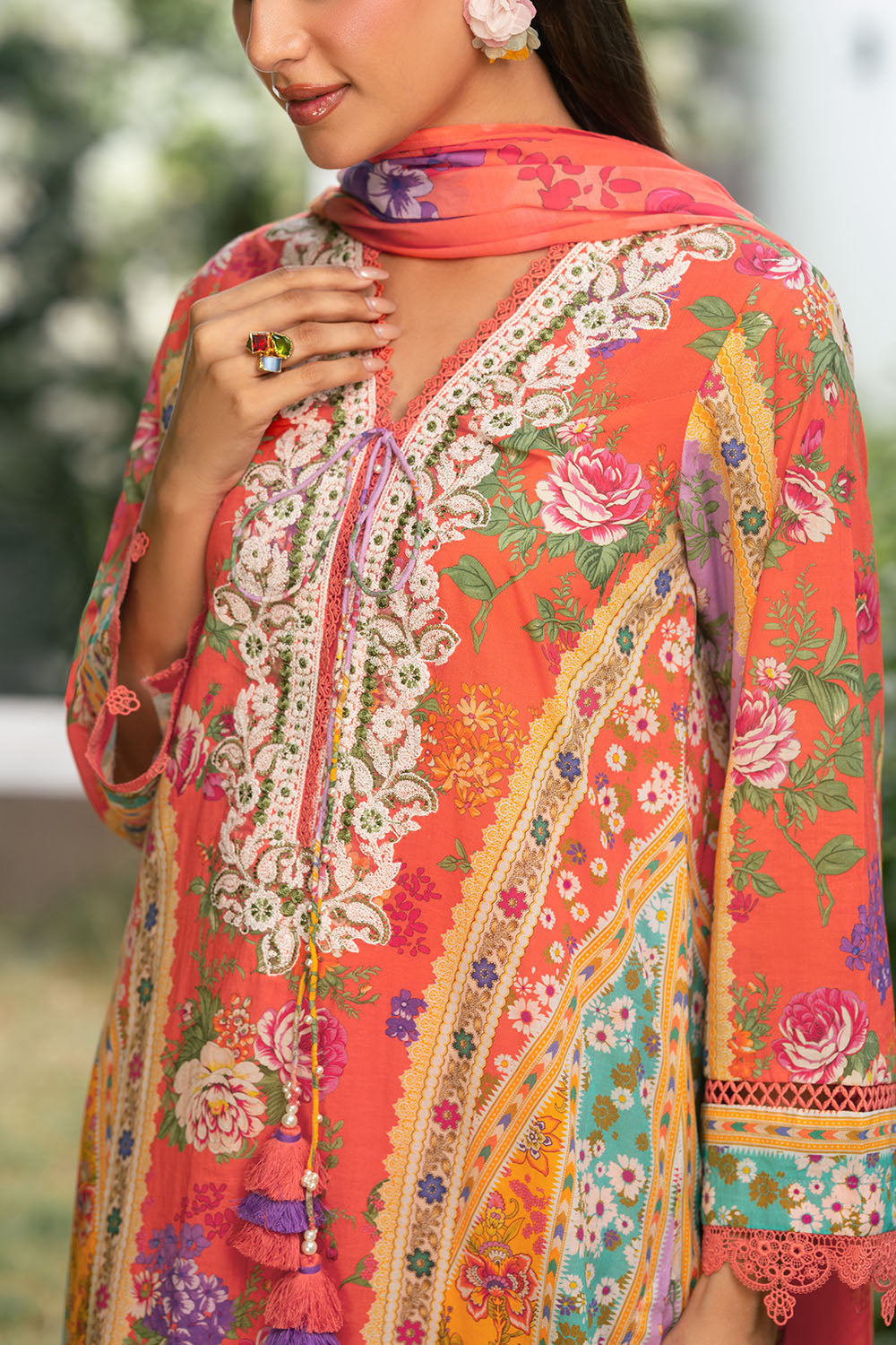 3 Piece Printed Cotton Suit