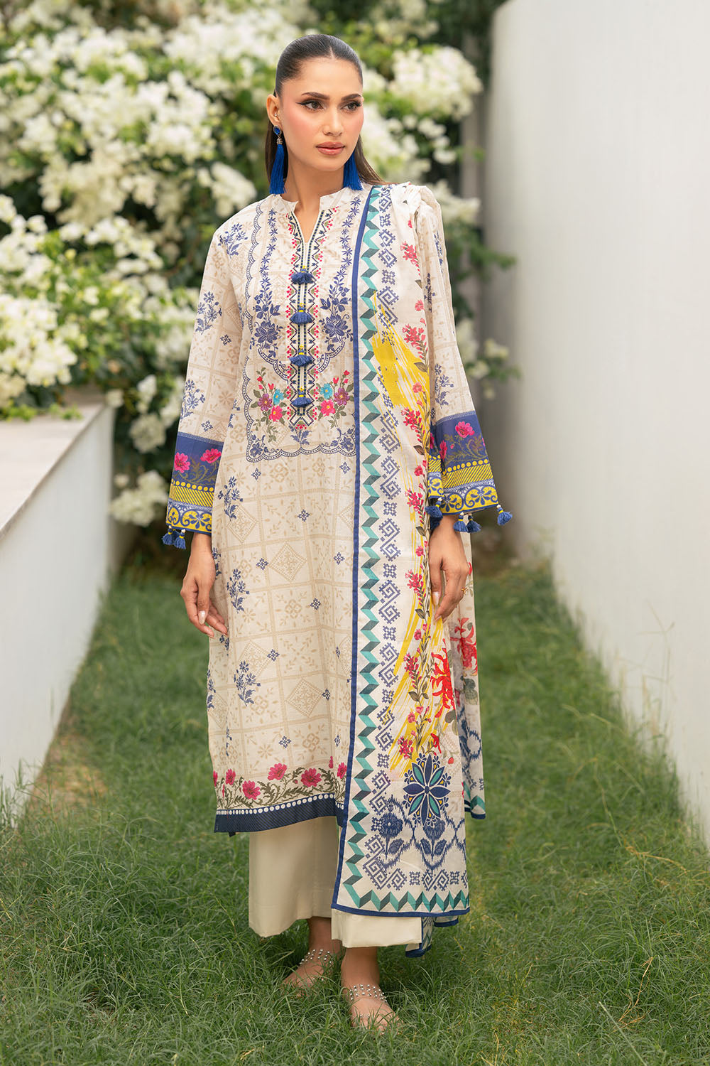 3 Piece Printed Cotton Suit
