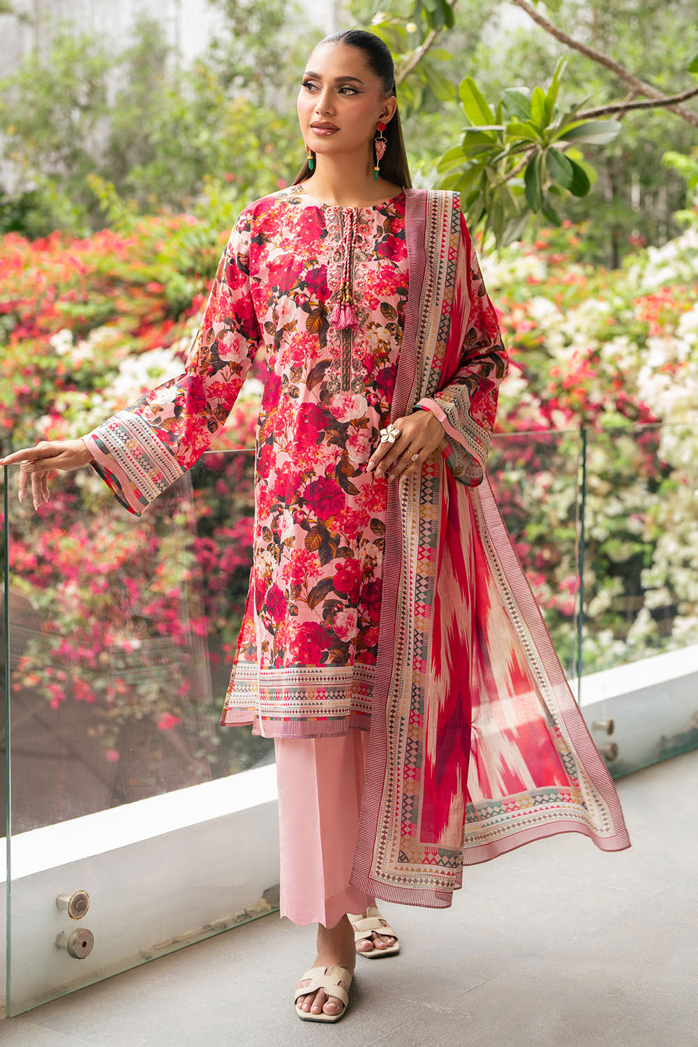 3 Piece Printed Cotton Suit