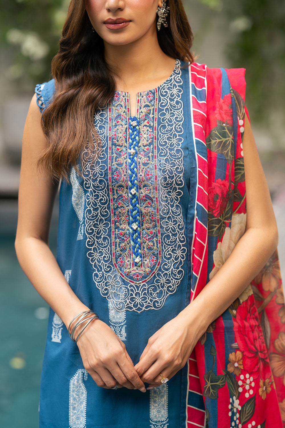 3 Piece Printed Cotton Suit