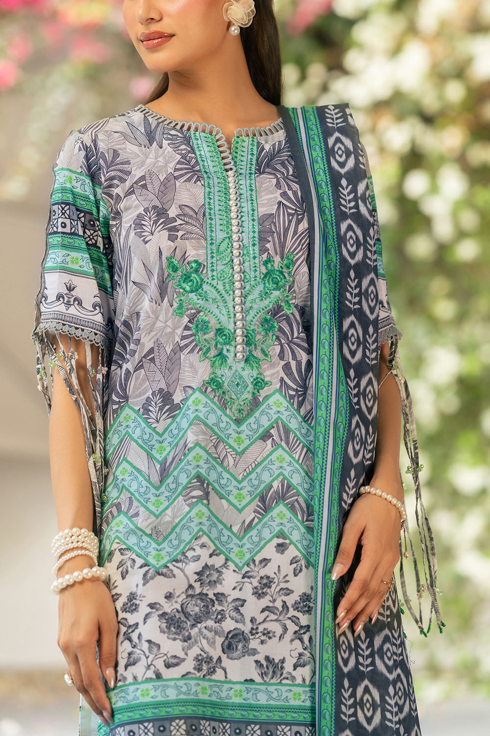 3 Piece Printed Cotton Suit