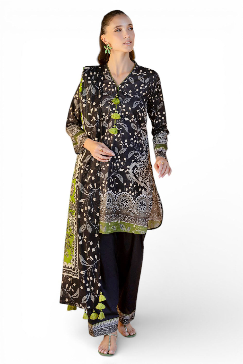 3 Piece Printed Cambric Suit with Lawn Dupatta