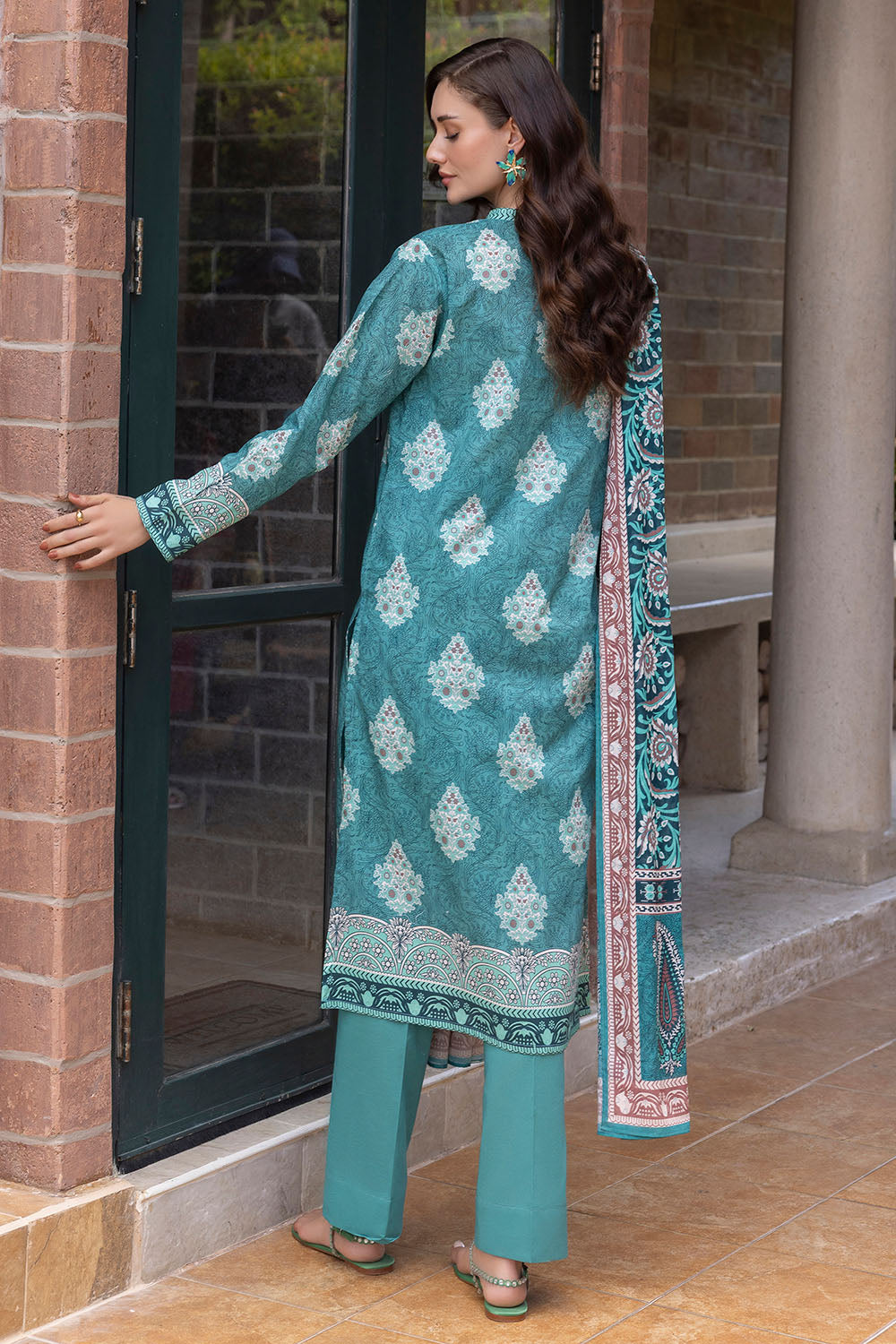 3 Piece Printed Cambric Suit With Lawn Dupatta