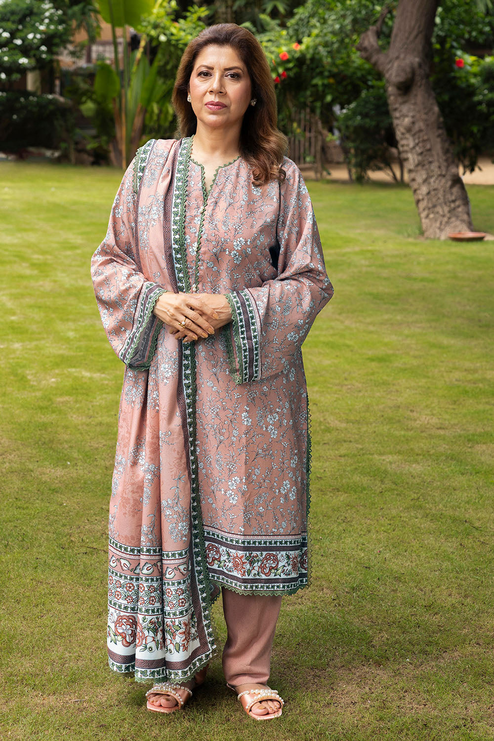 3 Piece Printed Karandi Suit
