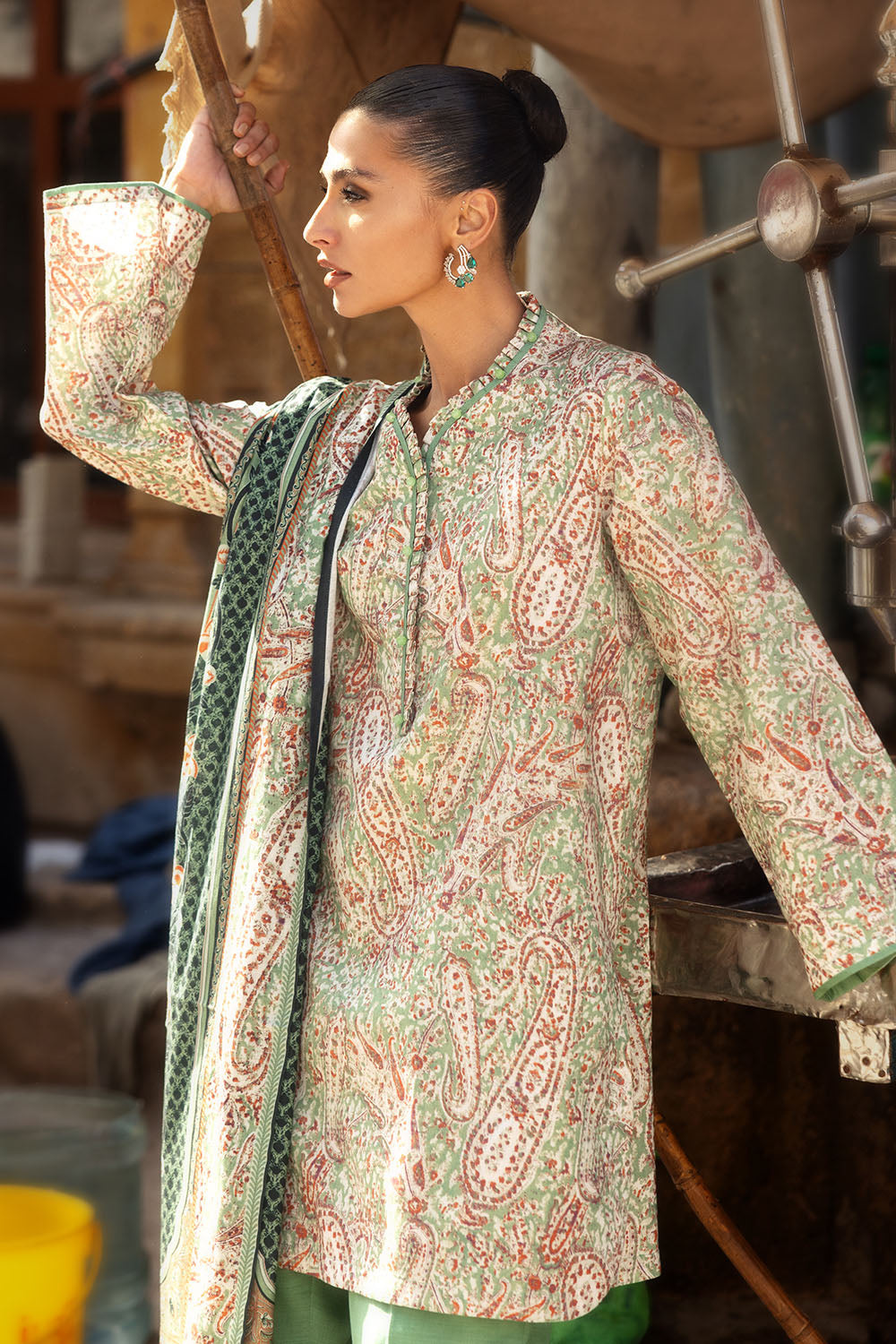3 Piece Printed Khaddar Suit with Dupatta