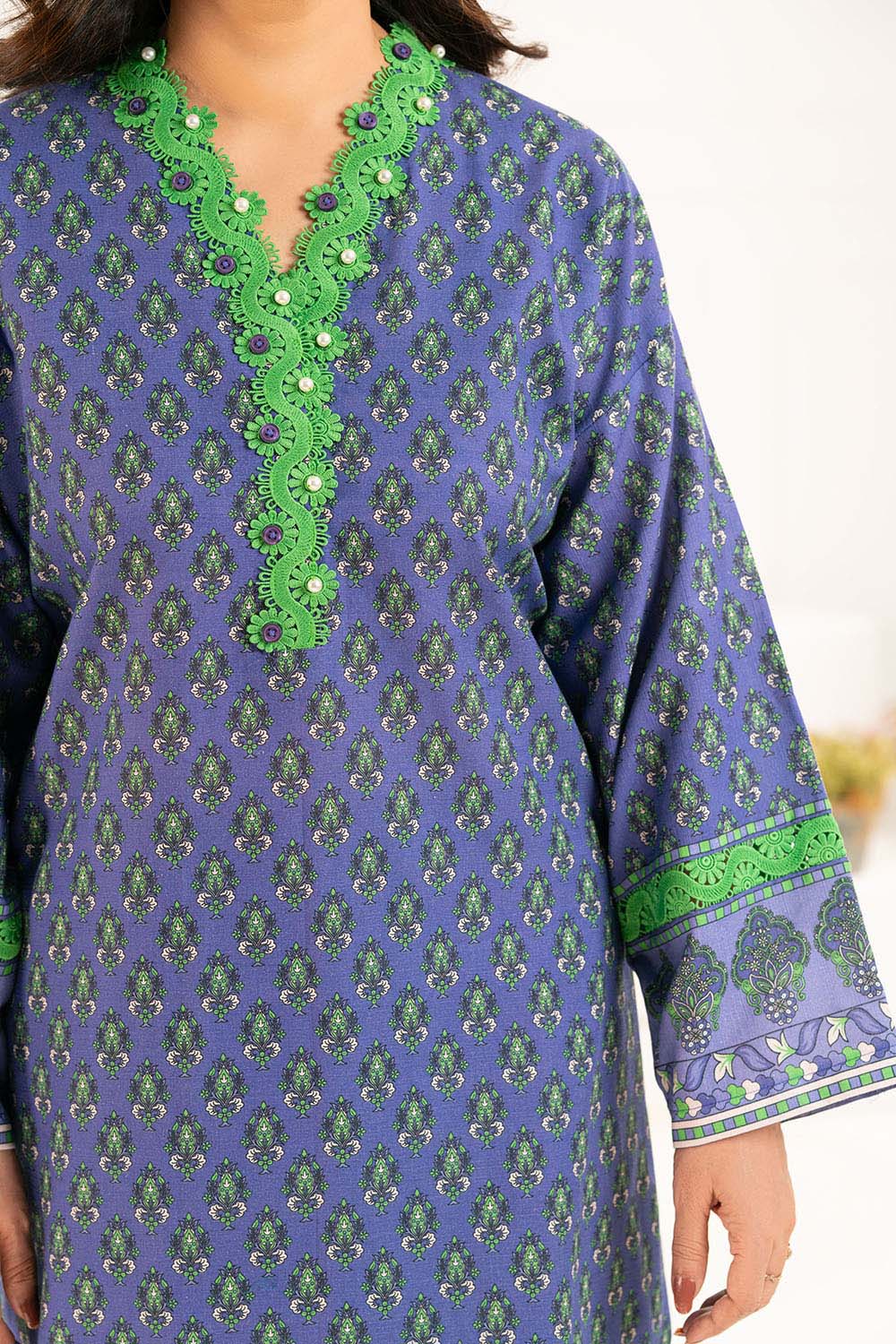 3 Piece Printed Khaddar Suit With Dupatta