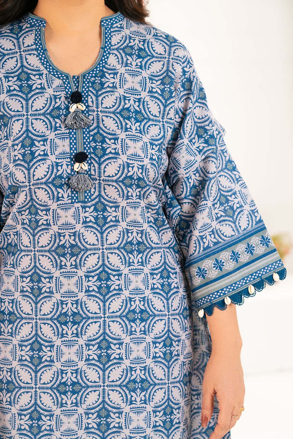 3 Piece Printed Khaddar Suit with Dupatta