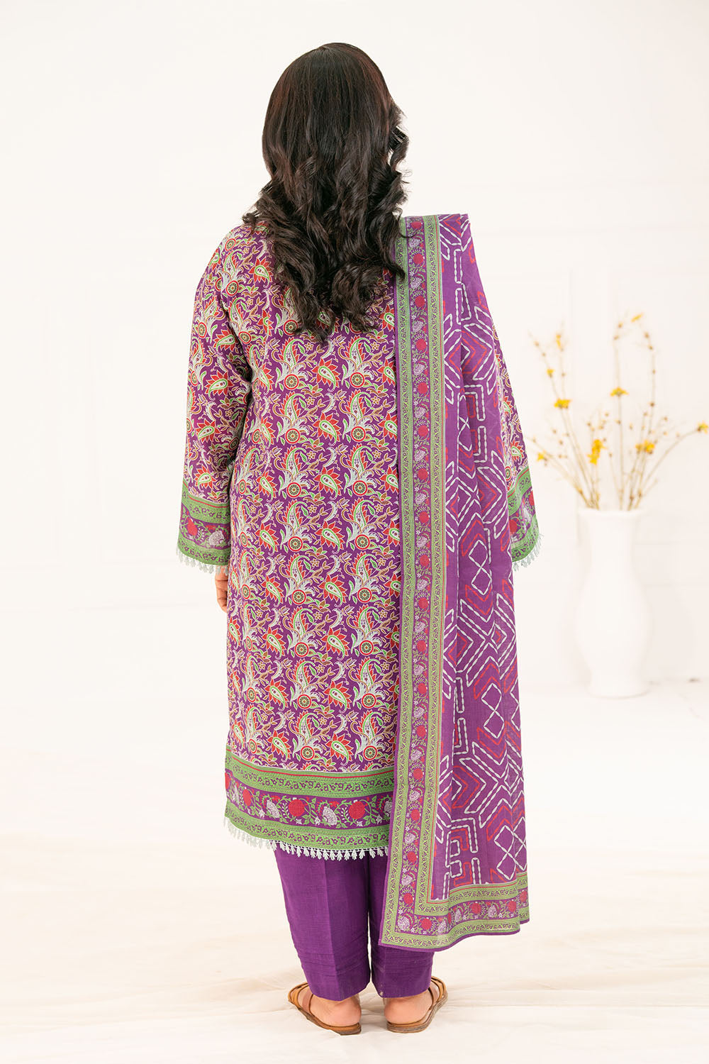 3 Piece Printed Khaddar Suit With Dupatta