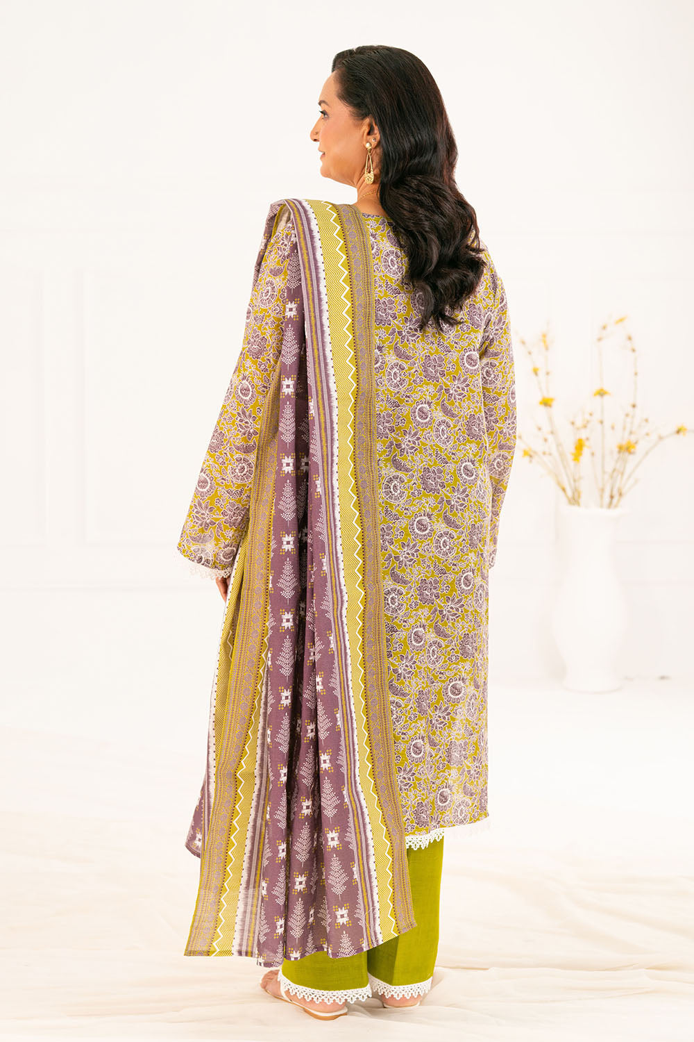 3 Piece Printed Khaddar Suit with Dupatta