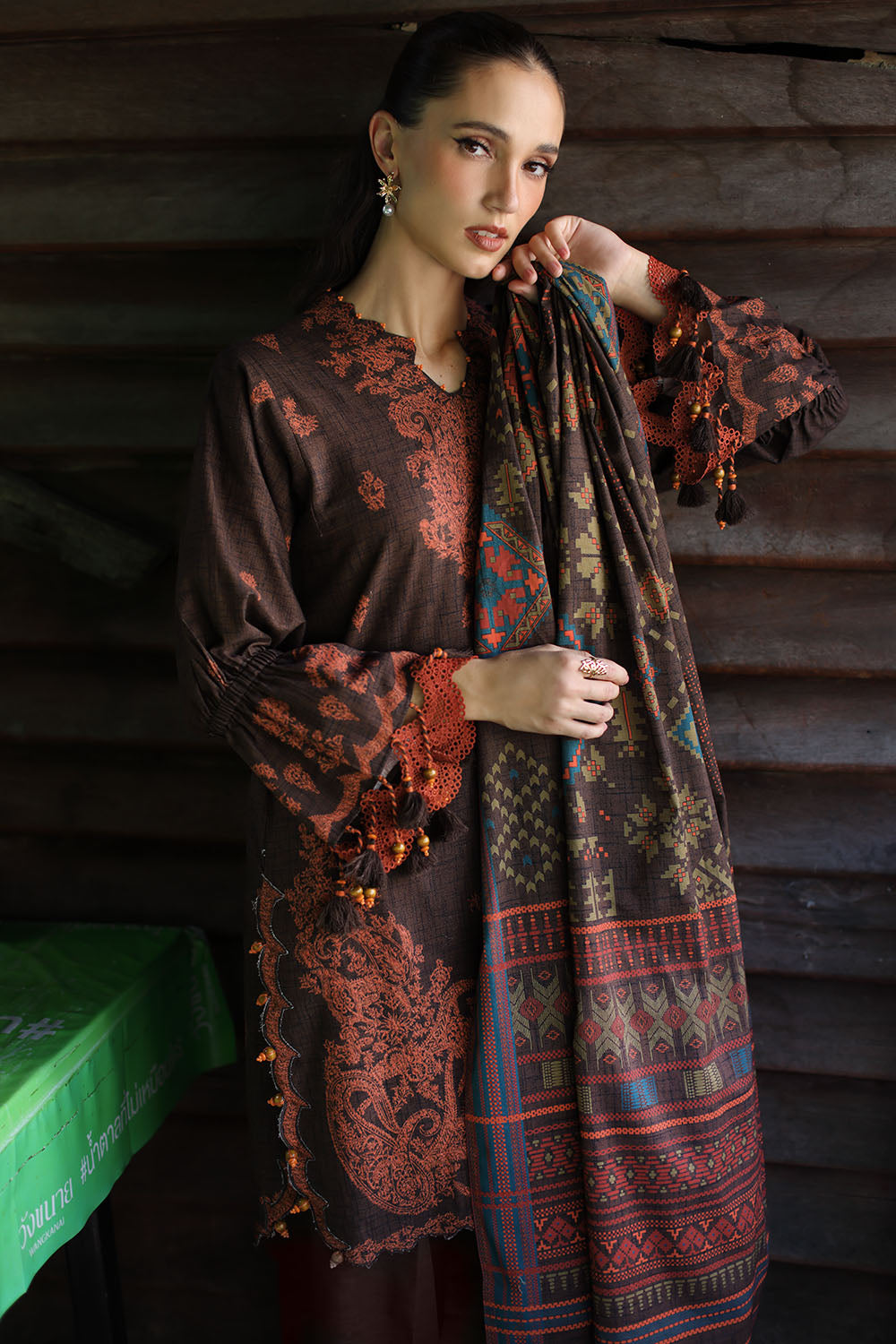 3 Piece Printed Khaddar Suit with Printed Khaddar Dupatta
