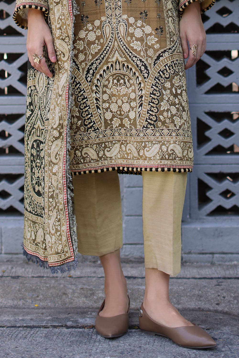 3 Piece Printed Khaddar Suit with Printed Khaddar Dupatta
