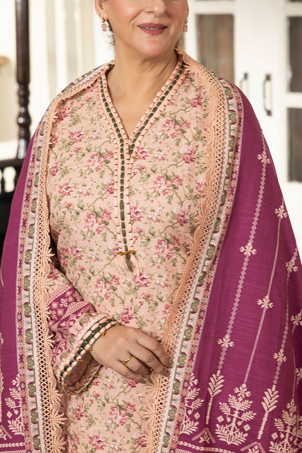 3 Piece Printed Khaddar Suit