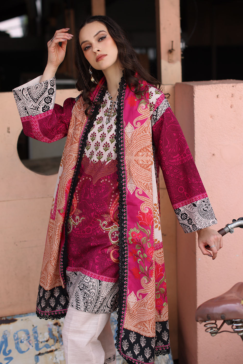 3 Piece Printed Khaddar Suit with Printed Khaddar Dupatta