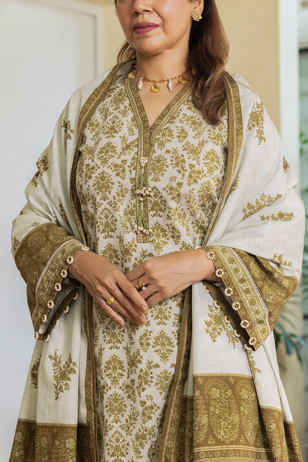3 Piece Printed Khaddar Suit
