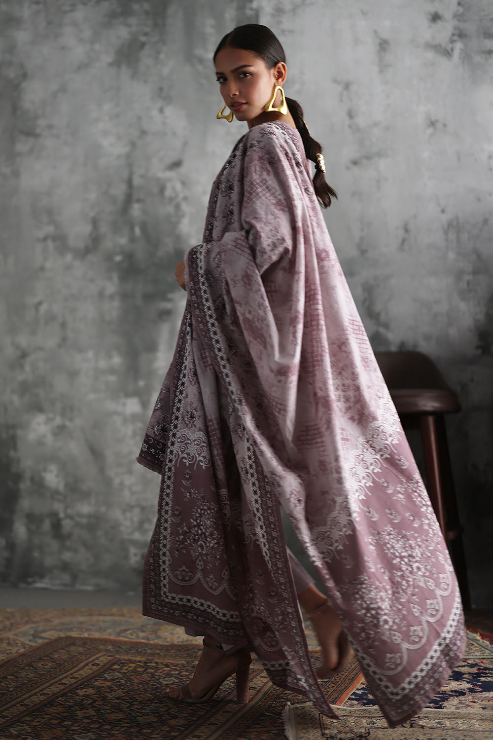 3 Piece Printed Khaddar Suit with Printed Khaddar Dupatta