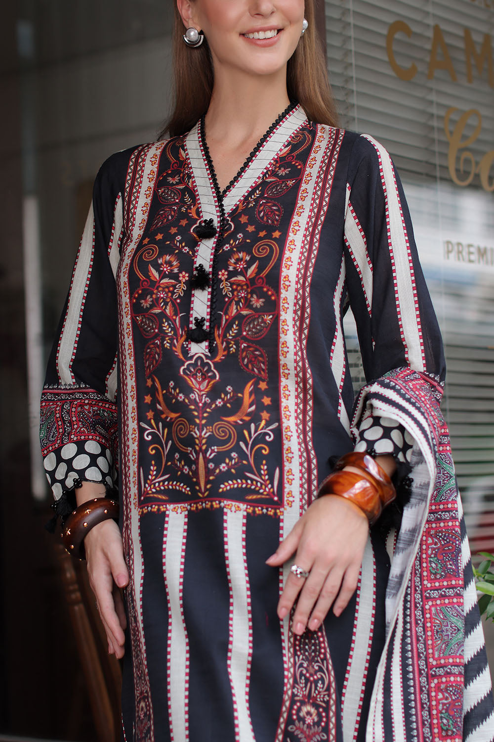 3 Piece Printed Khaddar Suit
