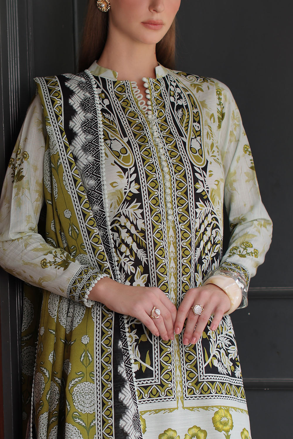 3 Piece Printed Khaddar Suit