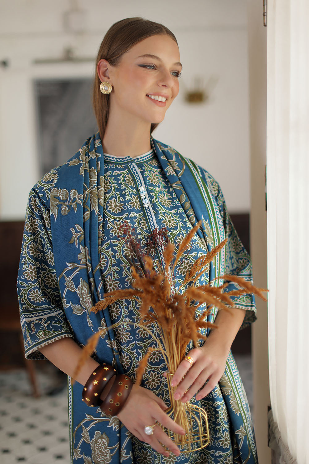 3 Piece Printed Khaddar Suit