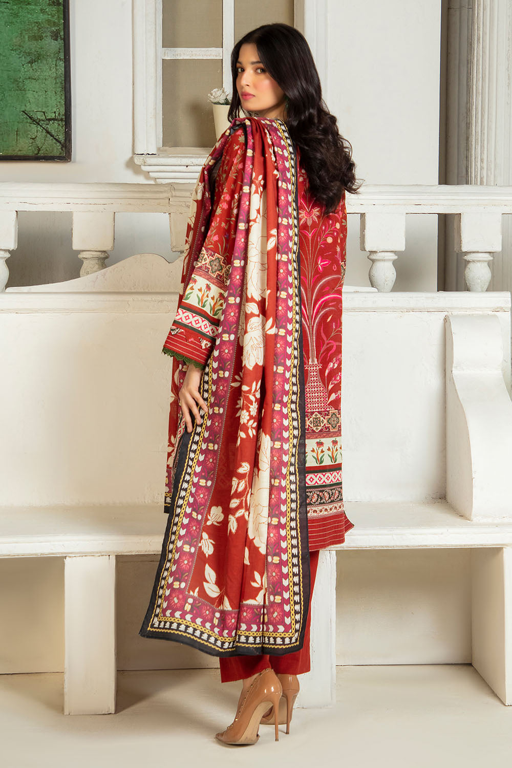3 Piece Printed Khaddar Suit with Dupatta