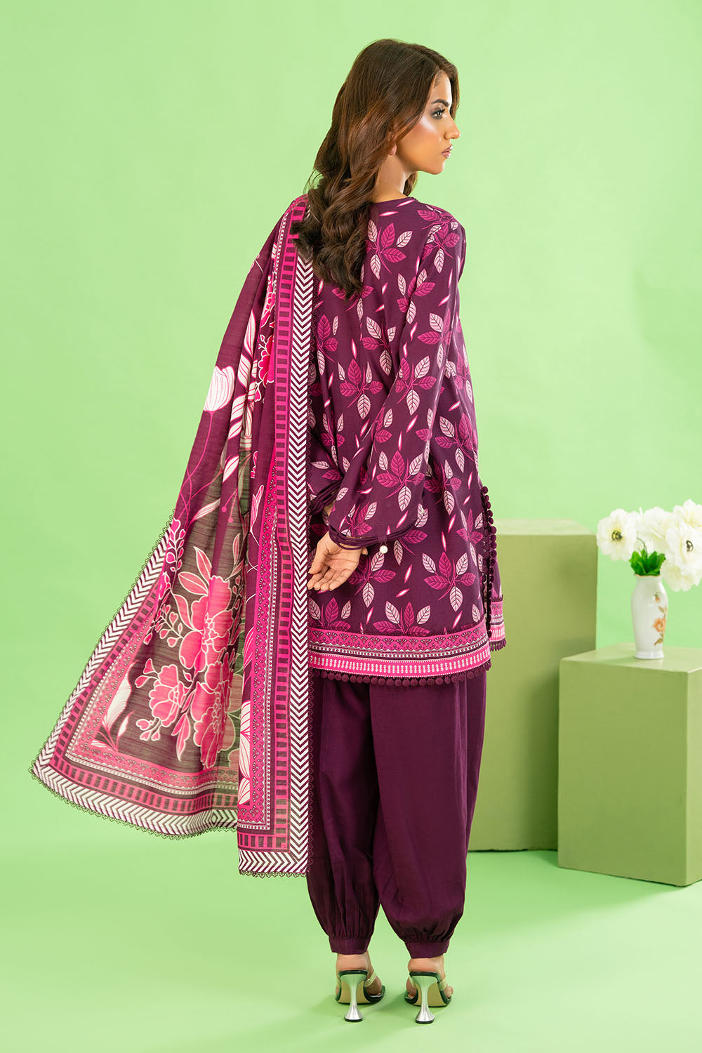 3 Piece Printed Khaddar Suit with Dupatta