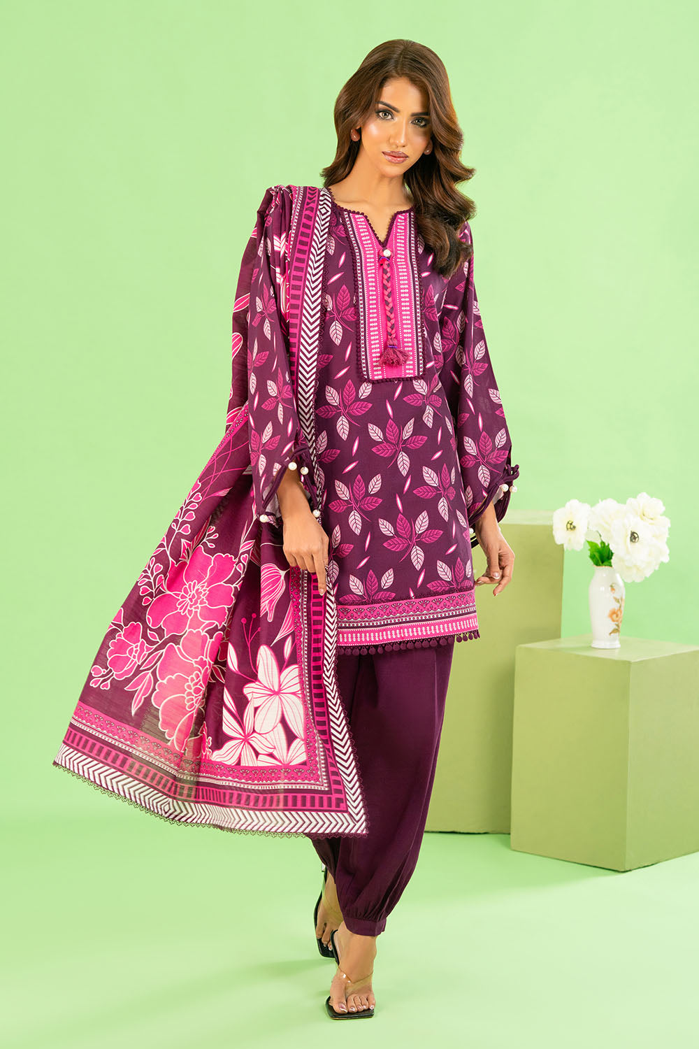 3 Piece Printed Khaddar Suit with Dupatta