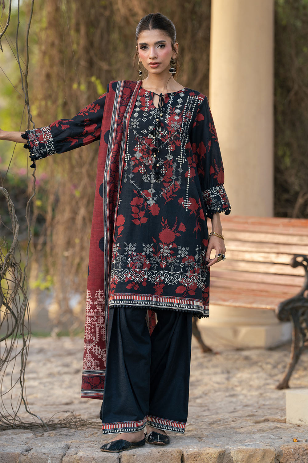 3 Piece Printed Khaddar Suit - W-FB-WCS-26-491797