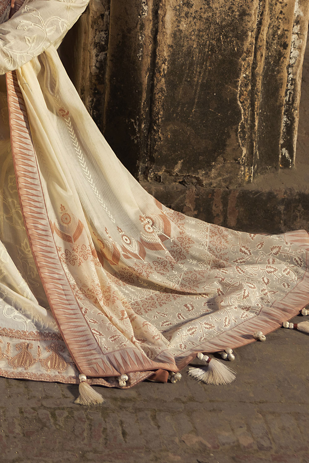 3 Piece Embroidered Lawn Suit with Lacquer Printed Denting Dupatta