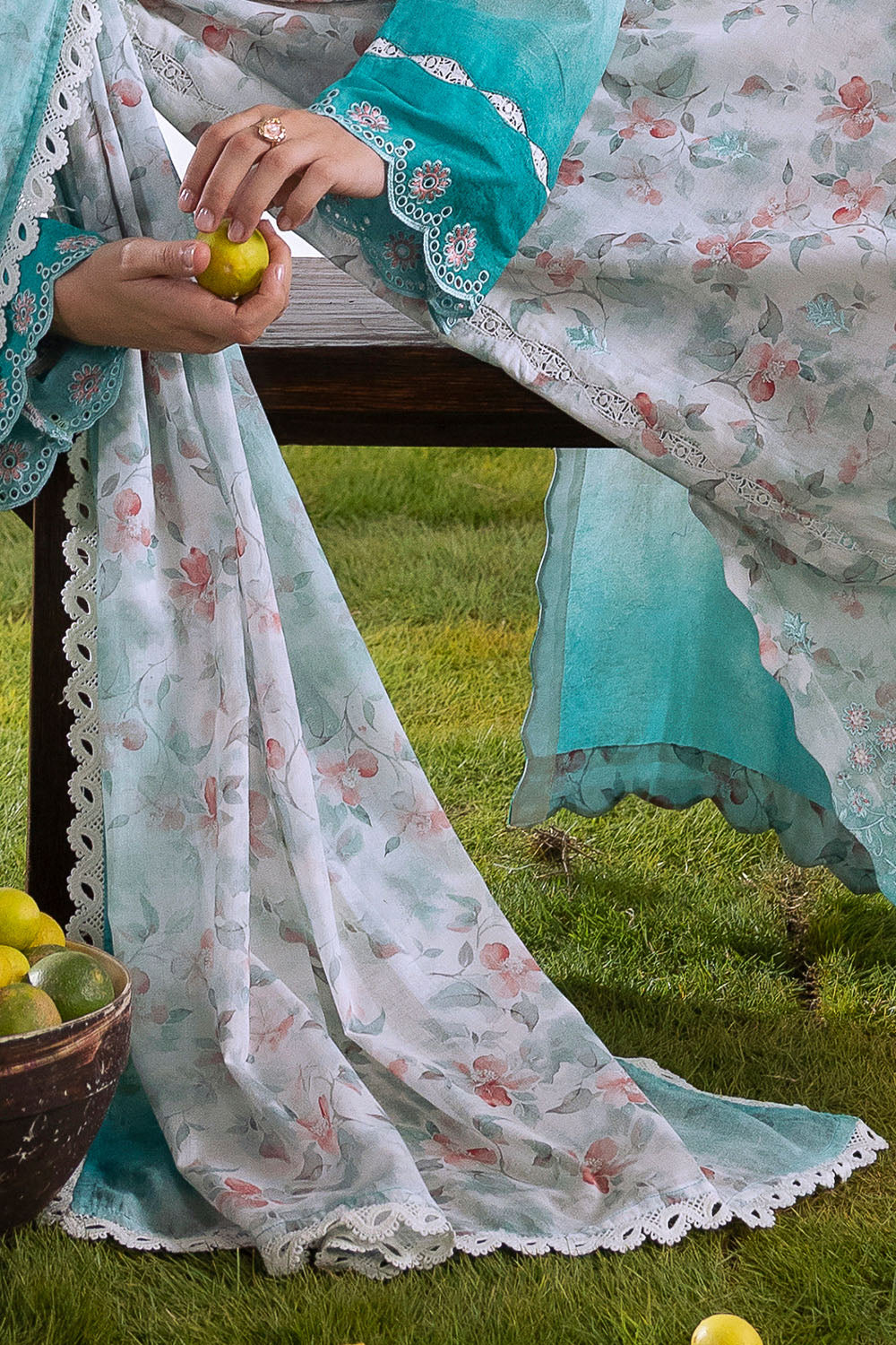 3 Piece Embroidered Printed Lawn Suit with Printed Lawn Dupatta