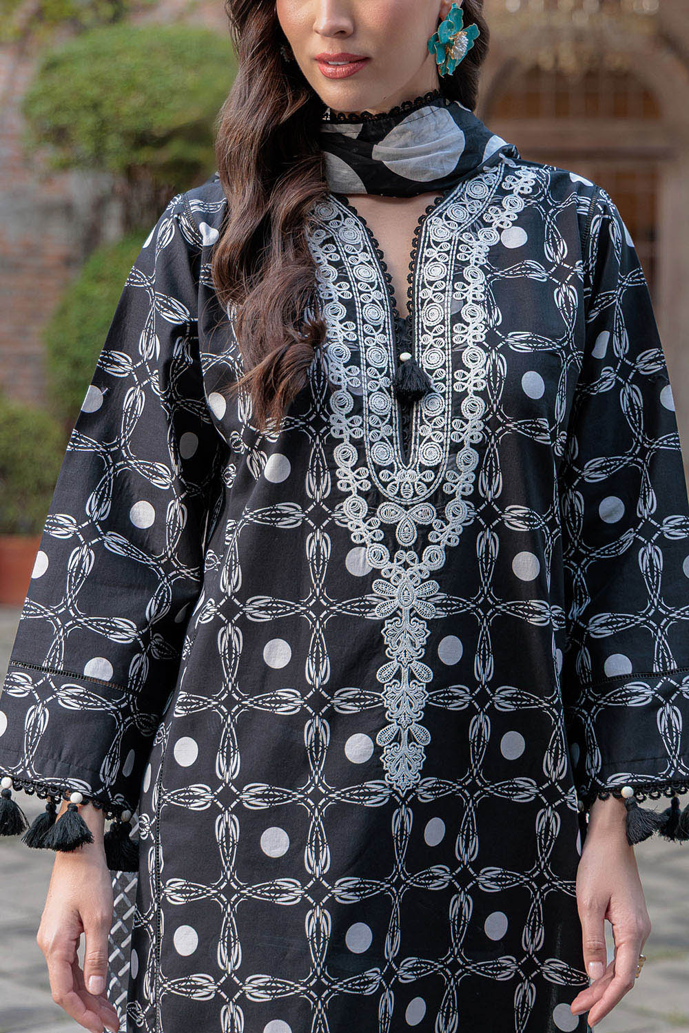 3 Piece Printed Lawn Suit With Embroidered Neckline
